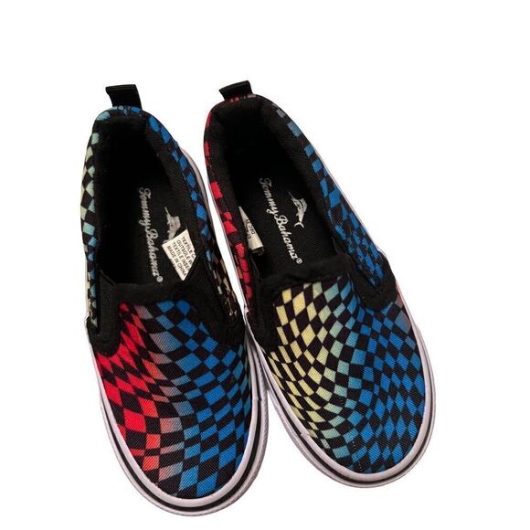 Tommy Bahama toddler lip on multicolor checkered sneakers size 8 - Picture 1 of 11